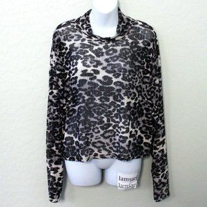 Charlotte Russe Leopard Lace Sheer Stretch Top 3X